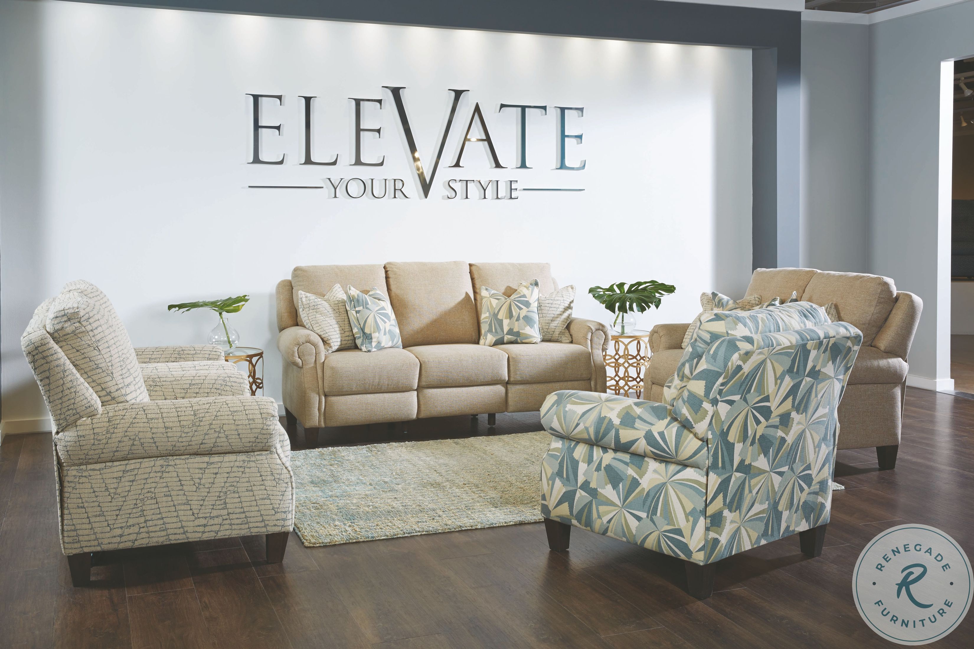 Key Largo Natural Power Reclining Sofa 644