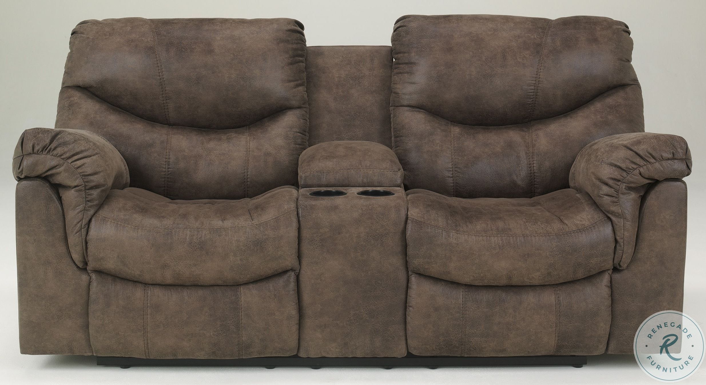 Alzena Gunsmoke Double Reclining Loveseat with Console 7140094
