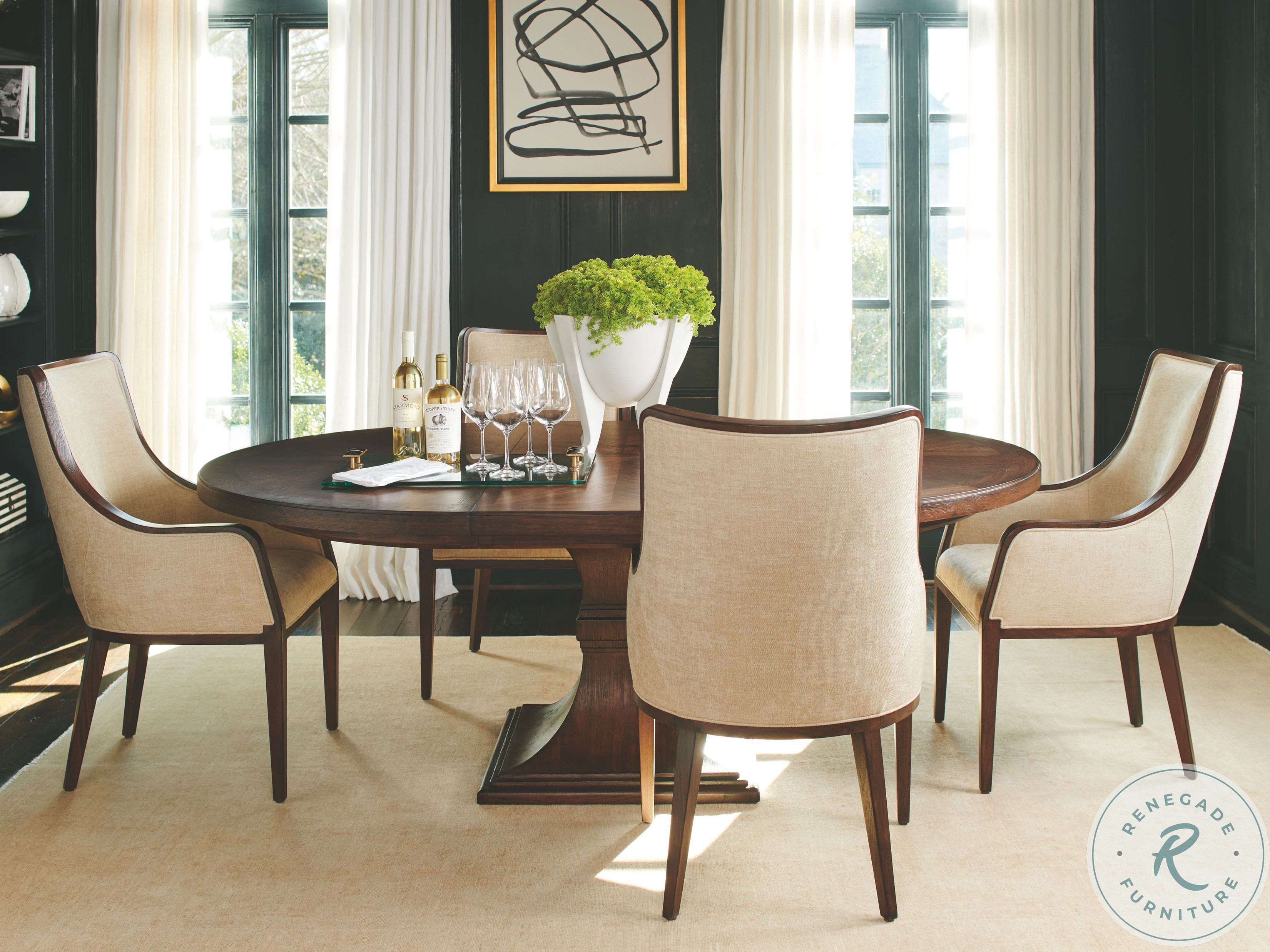 Silverado Brown Palo Alto Extendable Round Dining Room Set