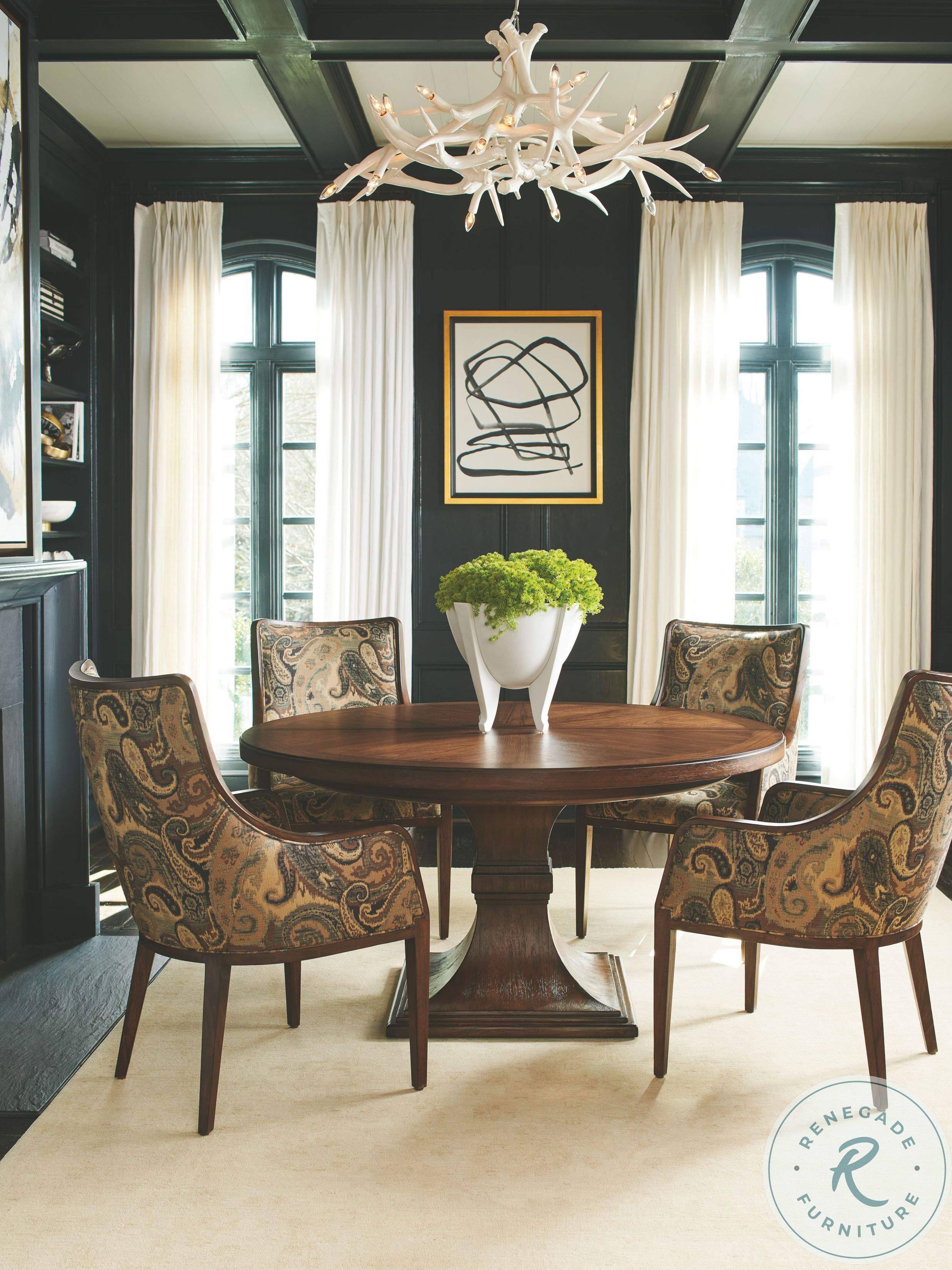 Silverado Brown Palo Alto Extendable Round Dining Room Set