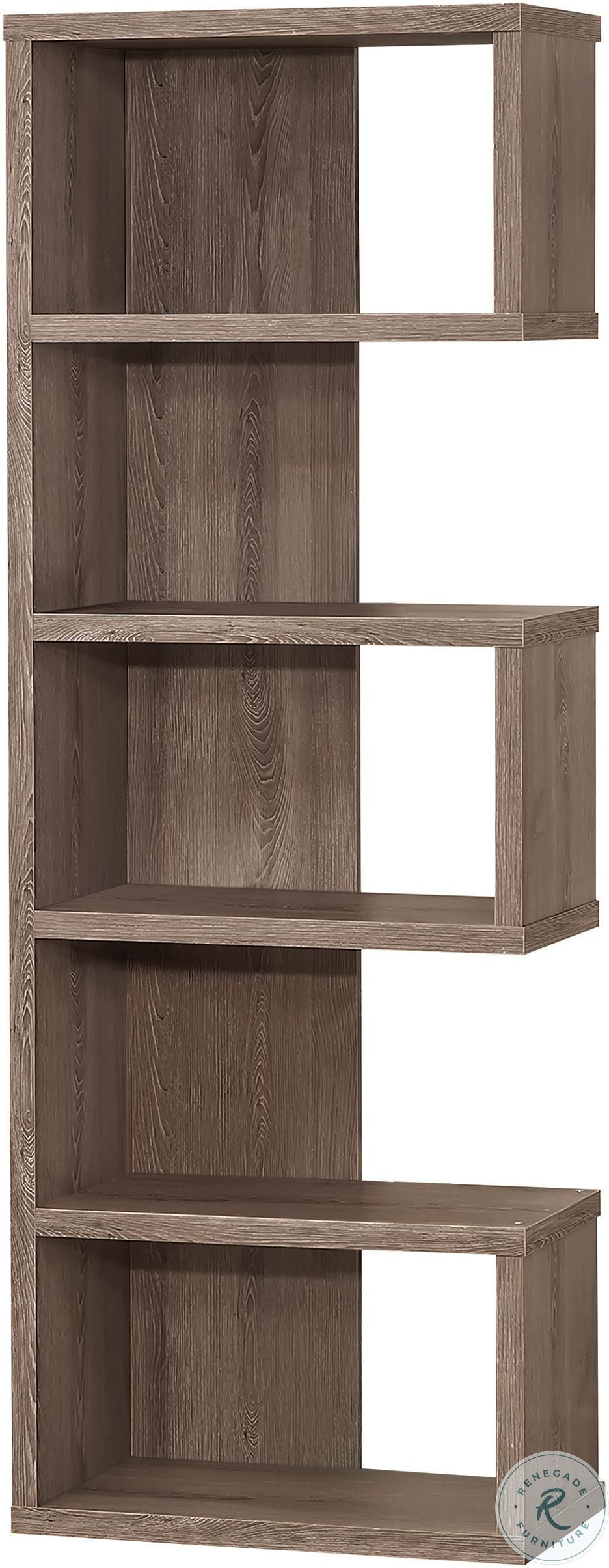 800552 Weathered Grey Right Bookcase