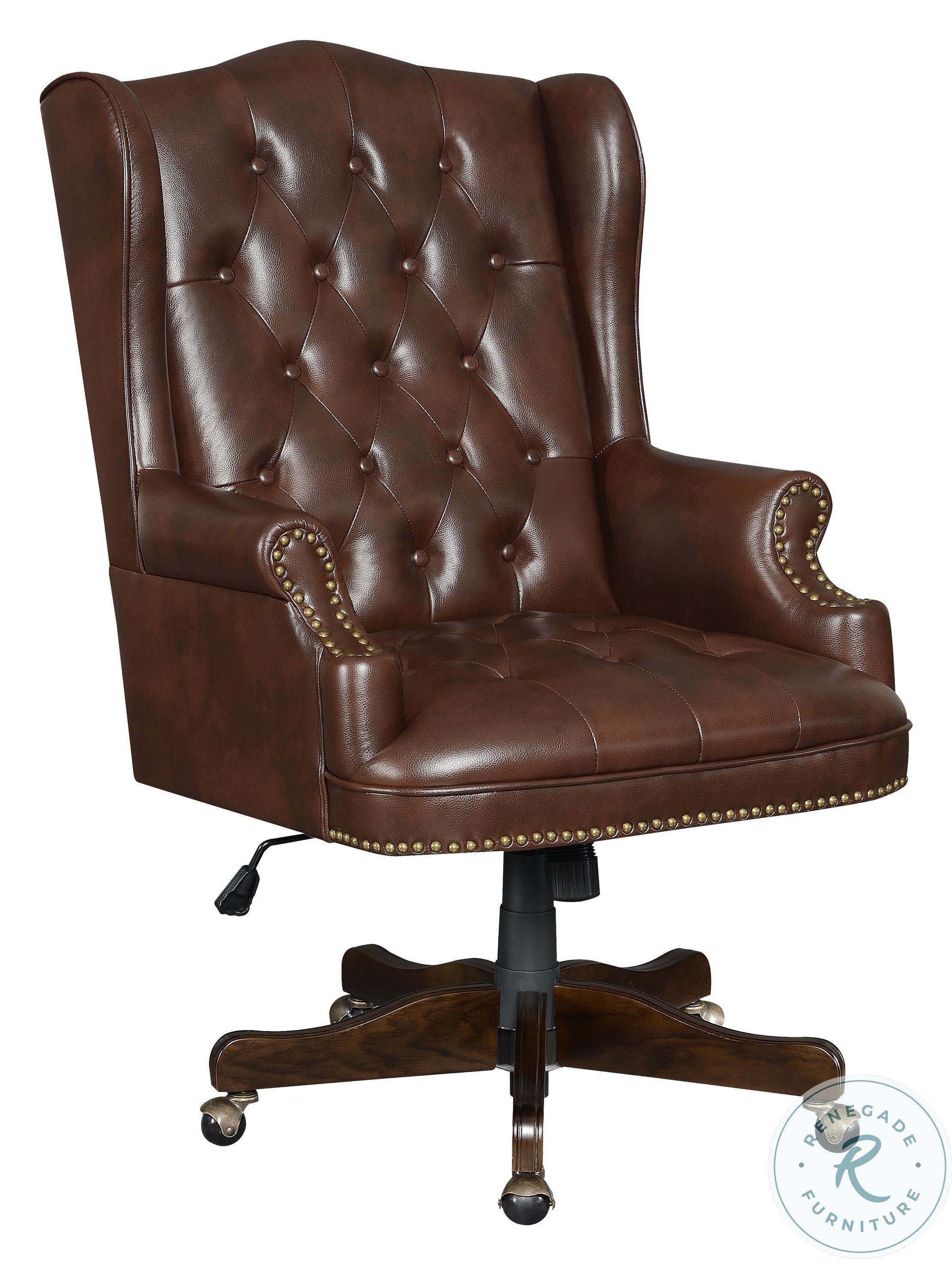 Belmeade Old World Oak Upholstered Round Back Desk Chair from Riverside Furniture | HomeGalleryStore.com | 15838