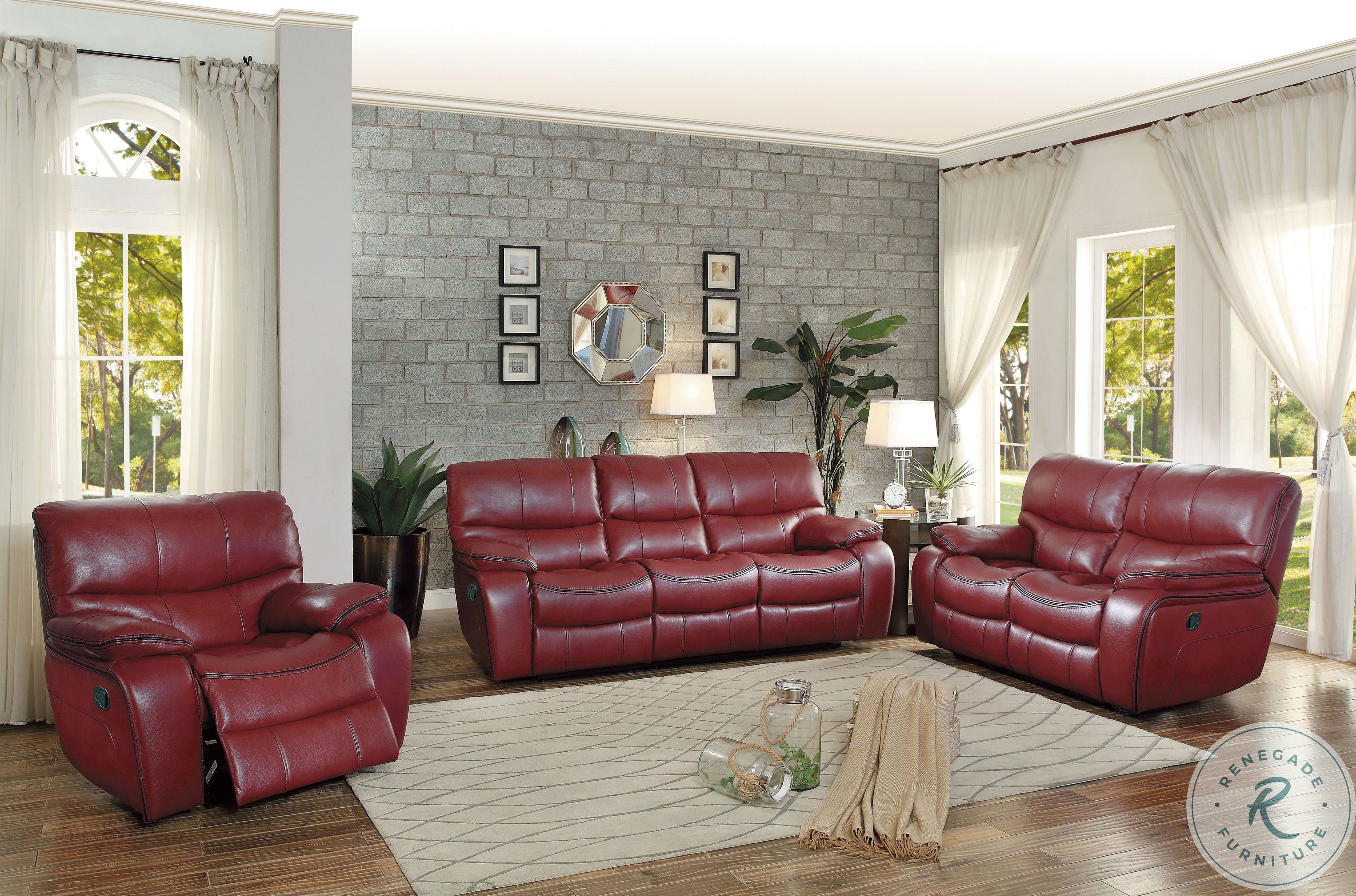 Pecos Red Double Reclining Loveseat 8480RED2