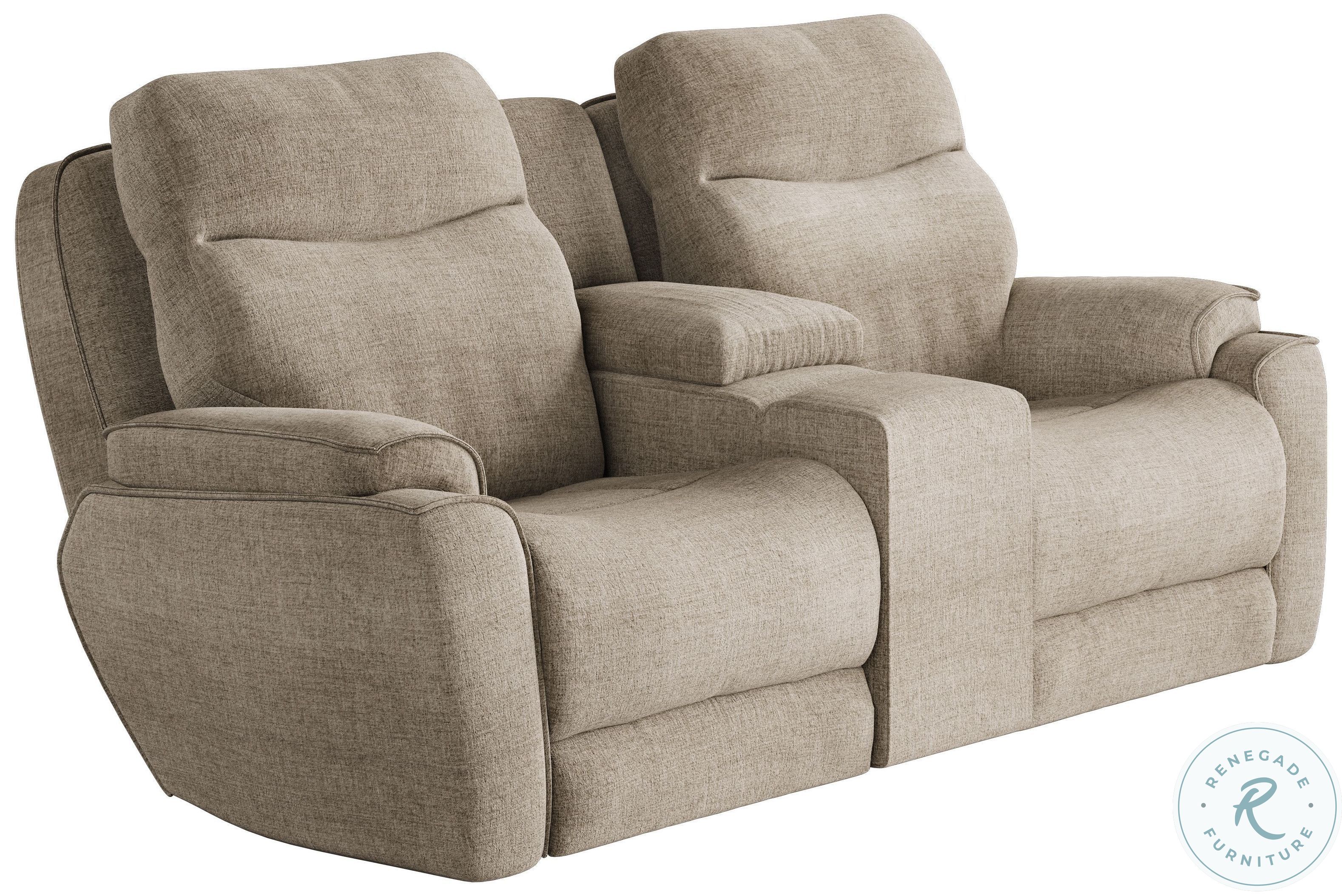 Show Stopper Mushroom Double Reclining Console Loveseat with Hidden