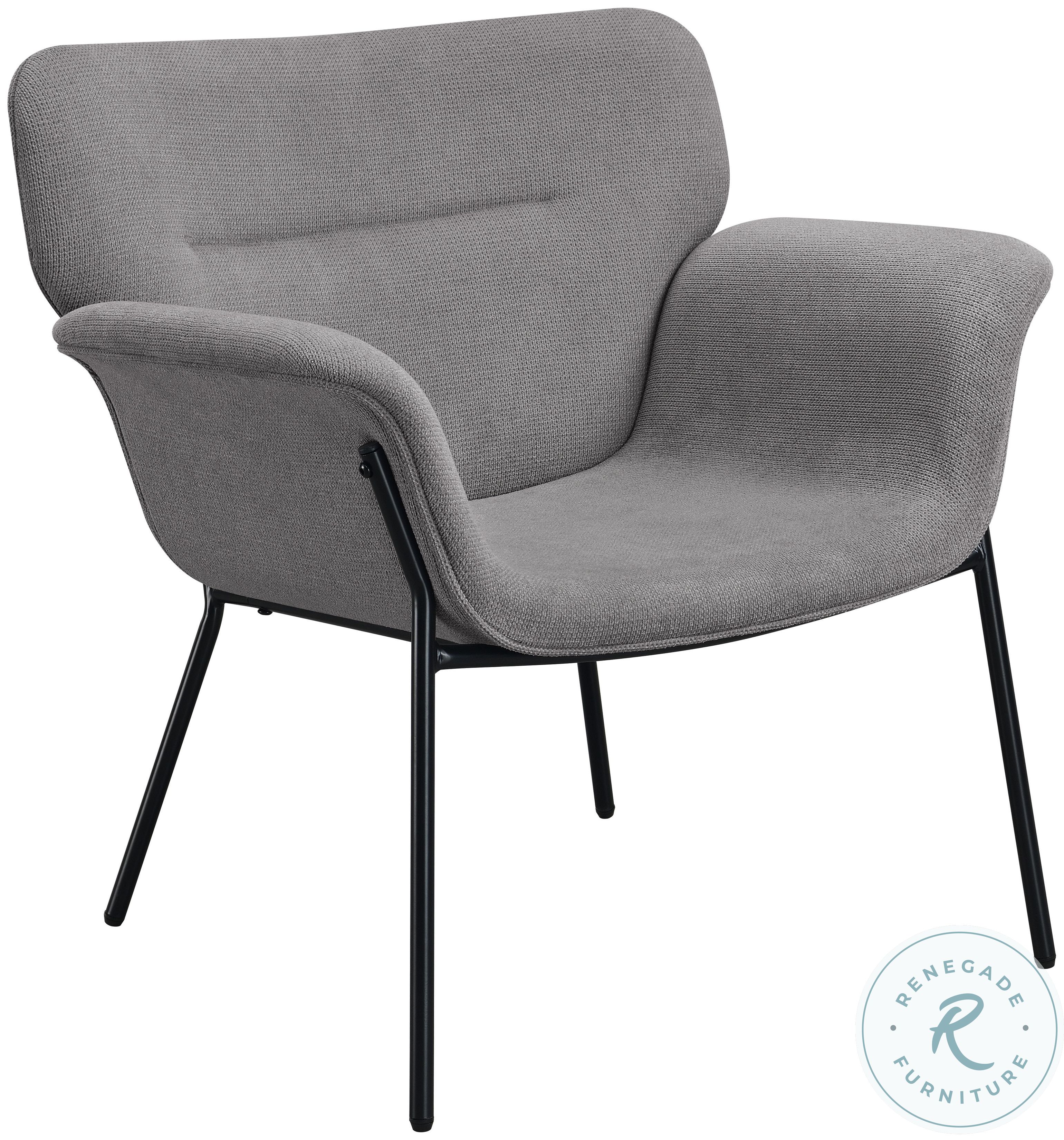 Davina Ash Grey Upholstered Flared Arms Accent Chair From Coaster