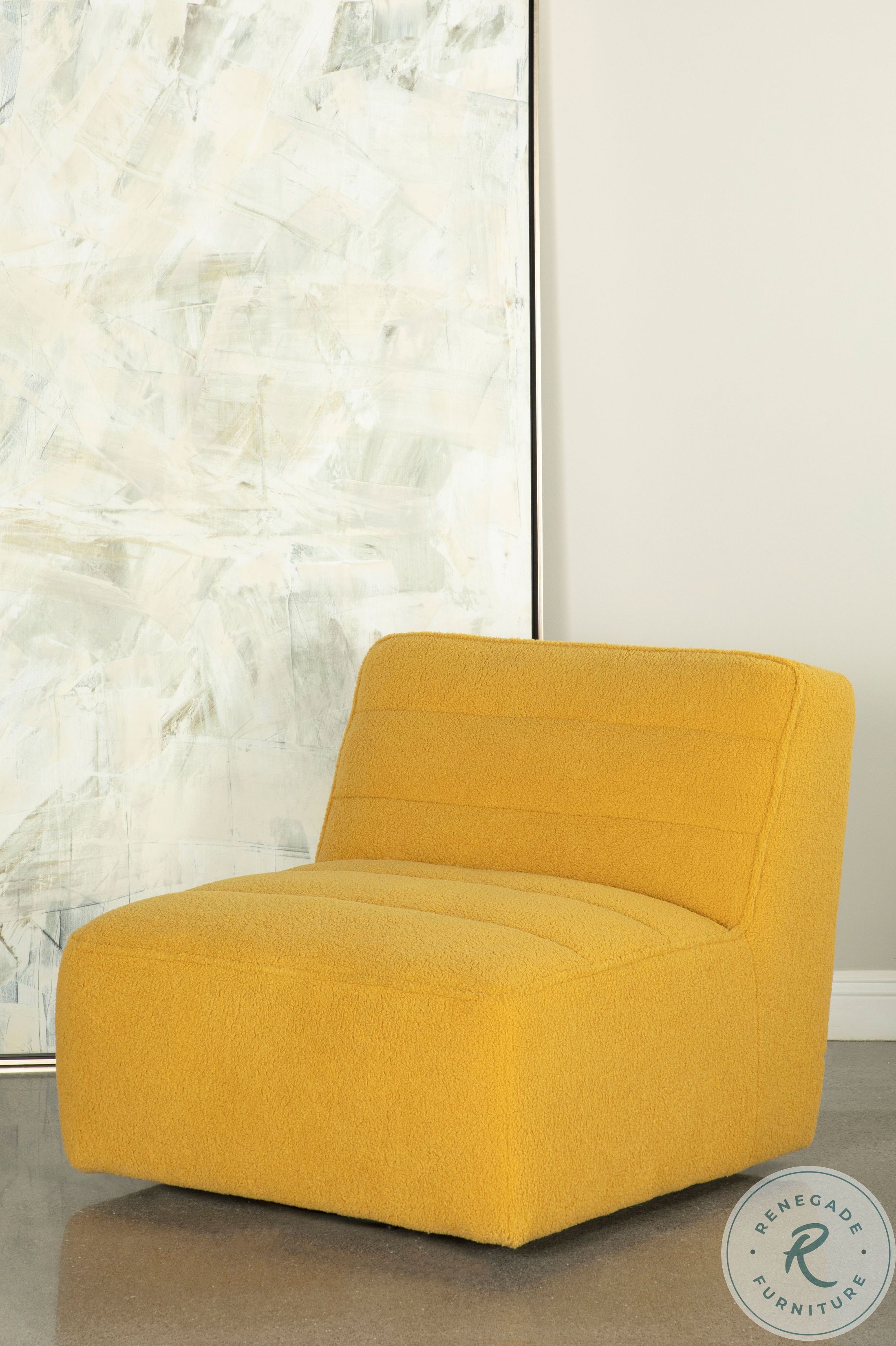 905724 Mustard Swivel Armless Chair From Coaster Home Gallery Stores