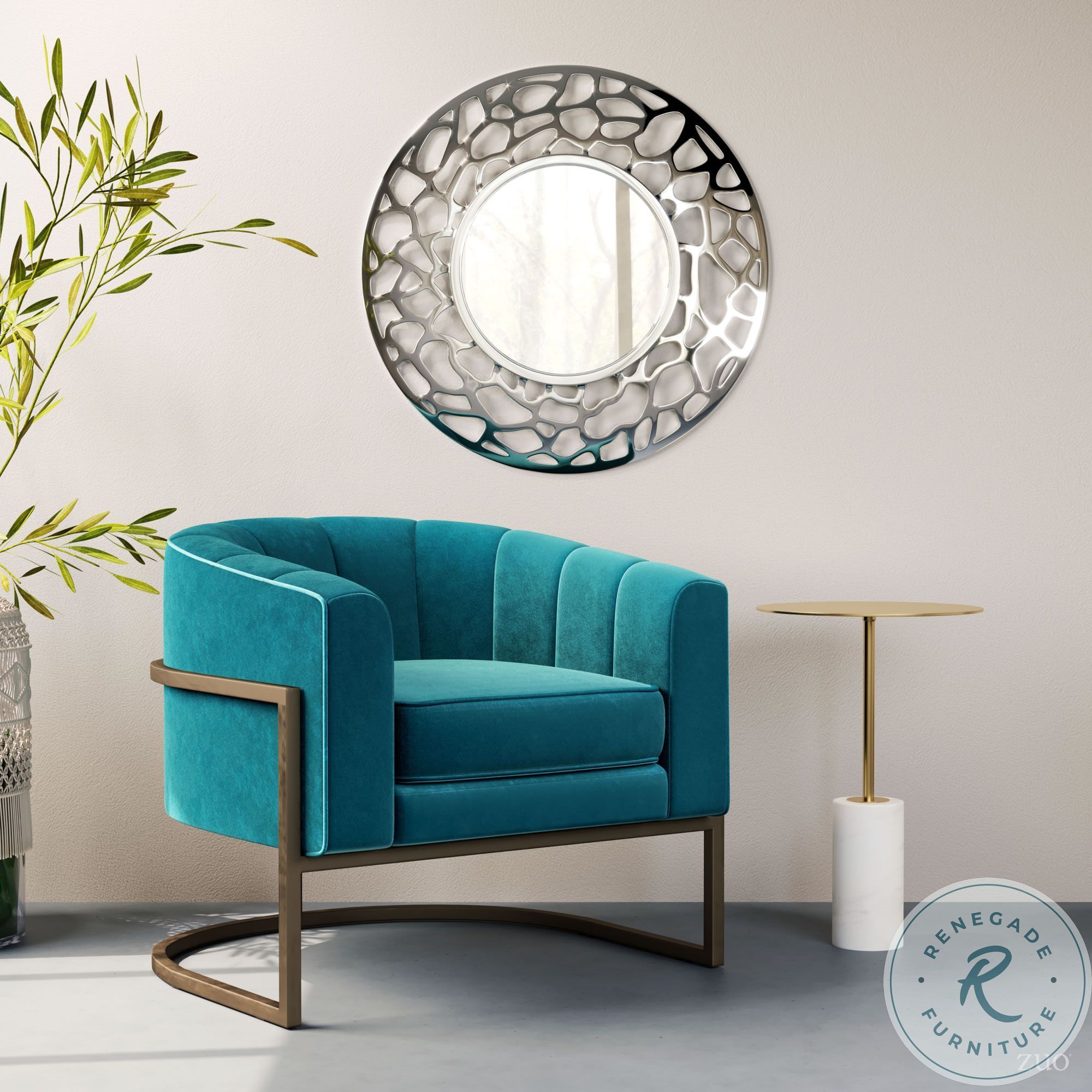 Asa Gold And White Marble Side Table 101505