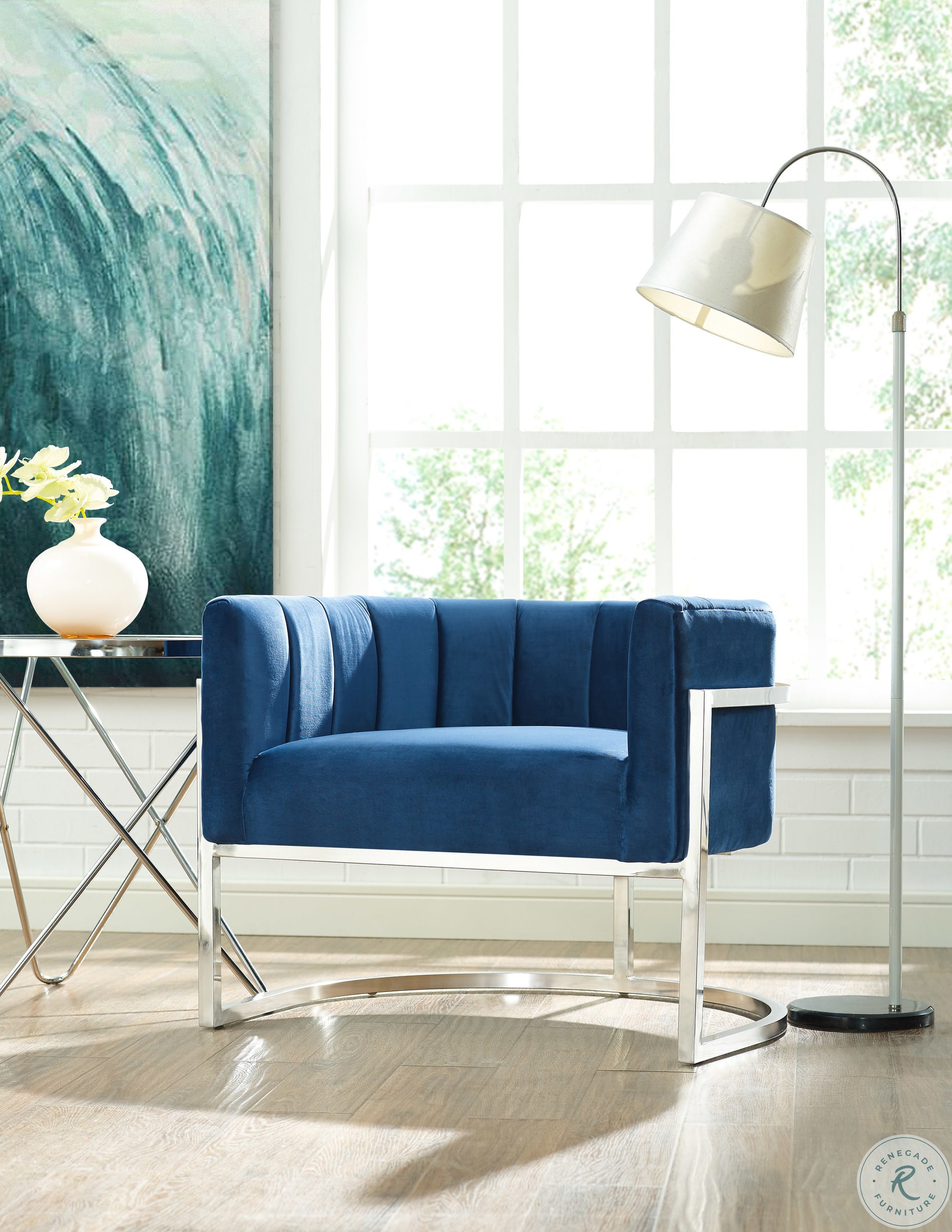 Magnolia Navy and Silver Chair