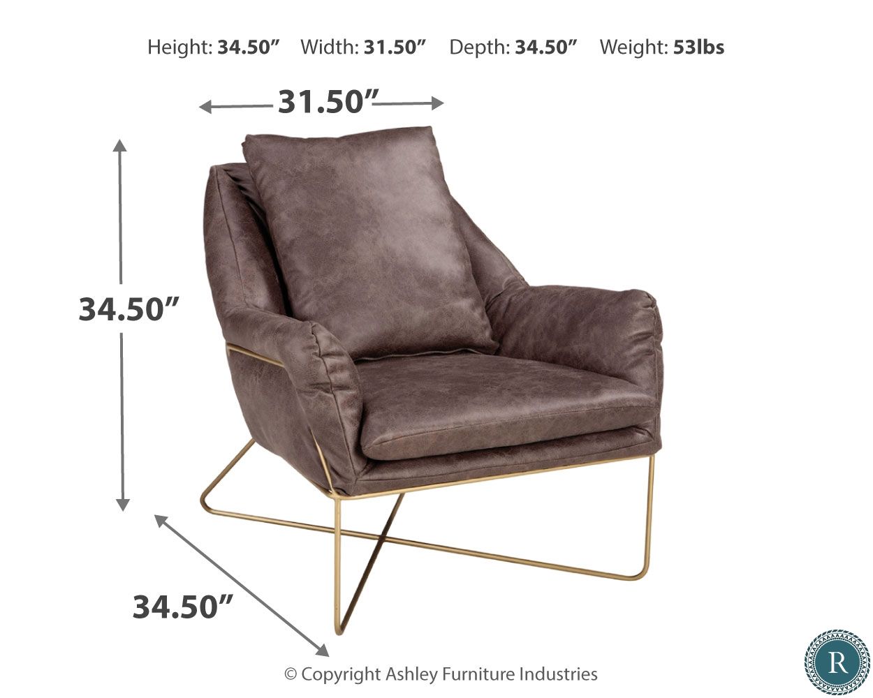 Crosshaven Dark Gray Accent Chair A3000040