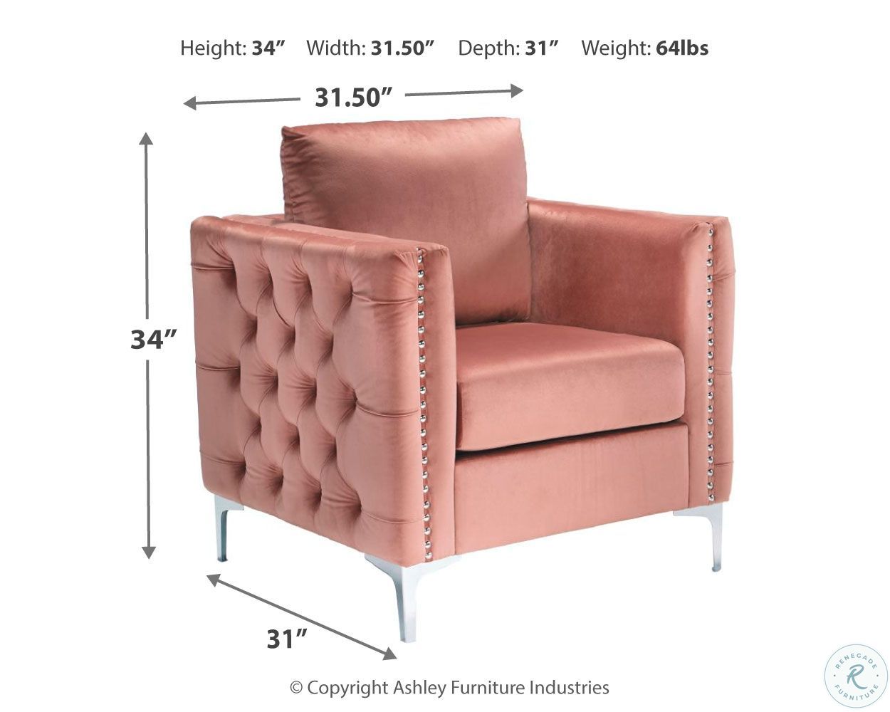 Lizmont Blush Pink Accent Chair A3000196