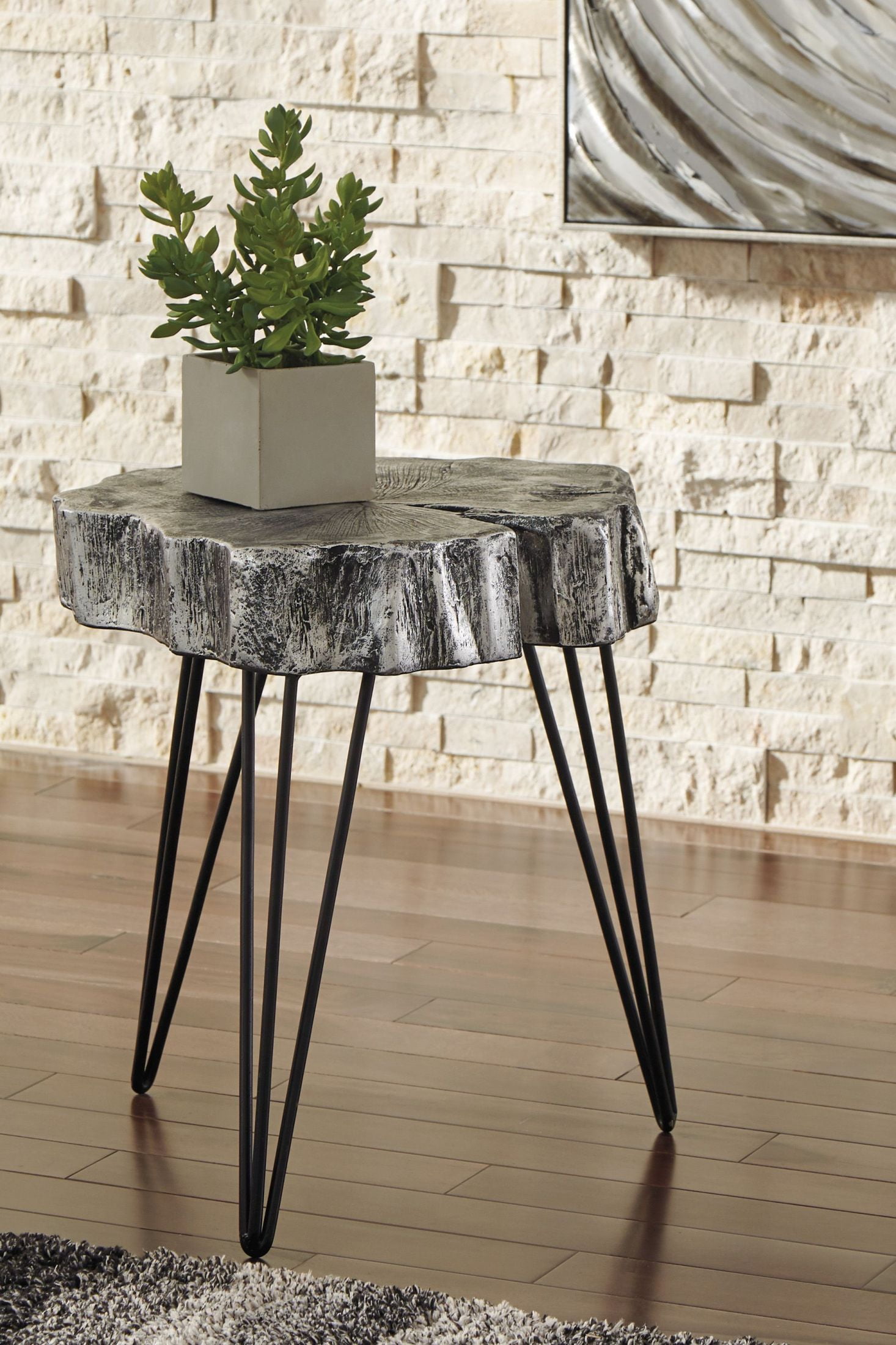 Dellman Antique Silver Accent Table A4000074