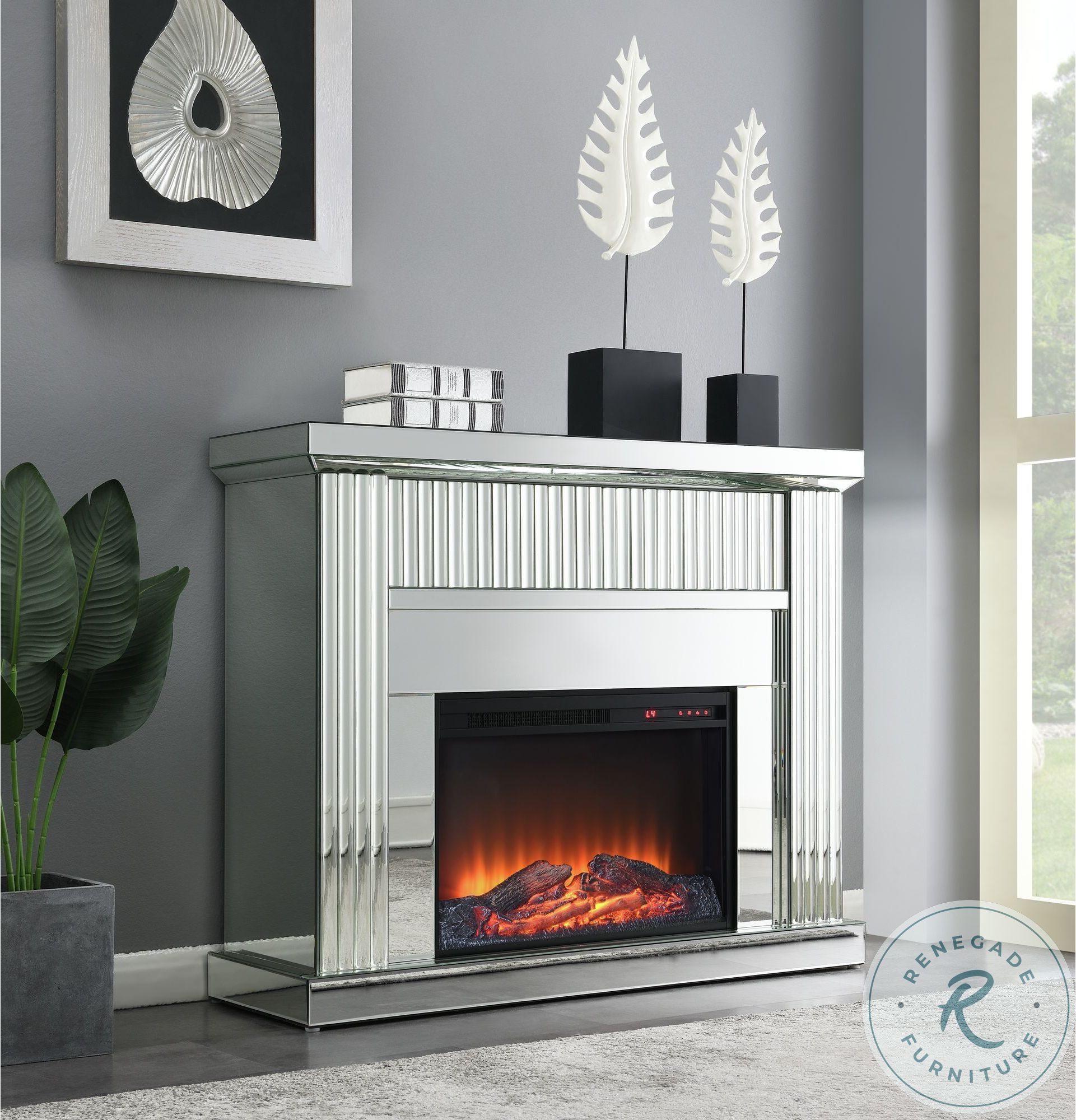 Ziva Silver Fireplace