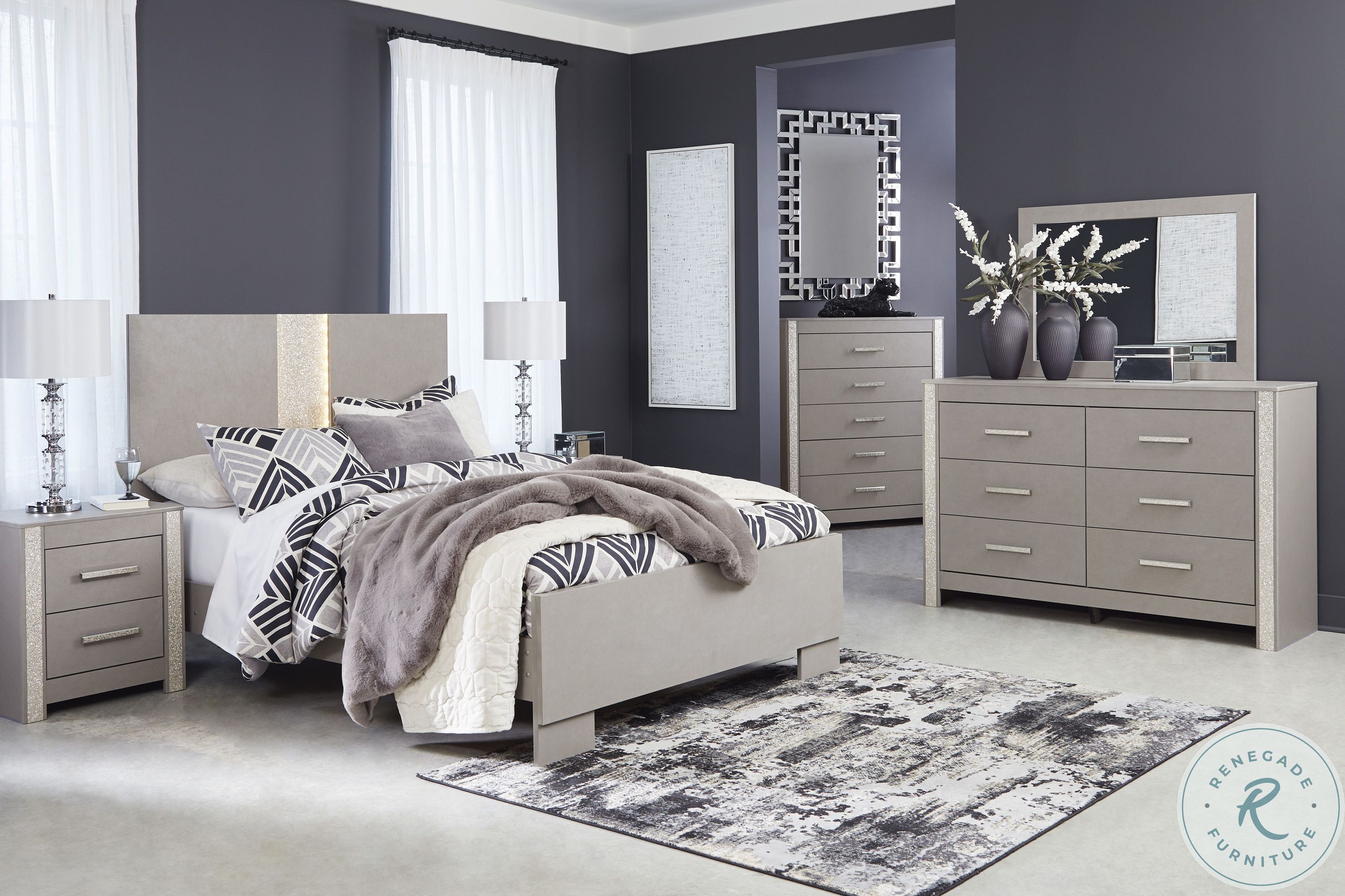 Surancha Subtle Gray Panel Bedroom Set from Ashley Furniture Coleman