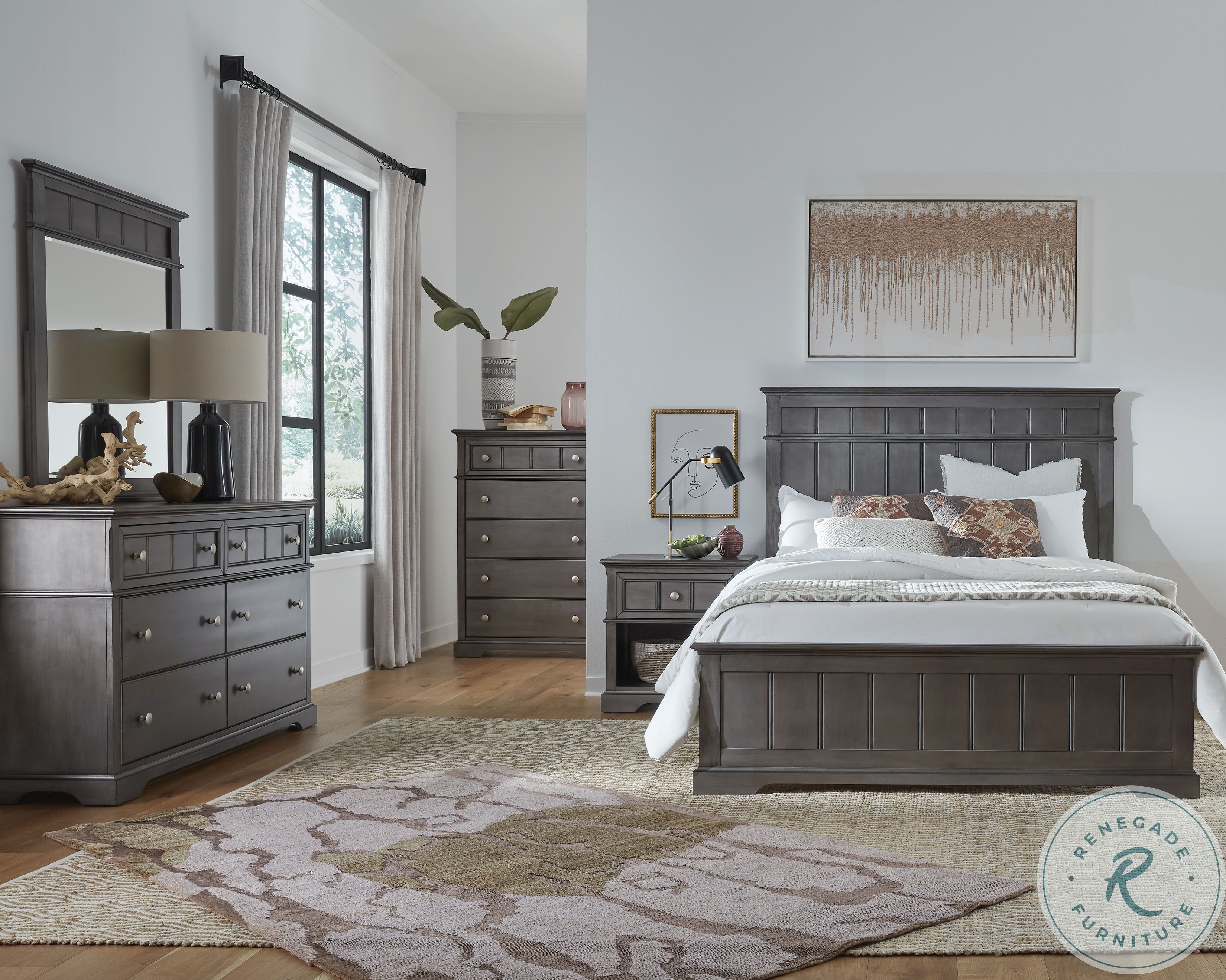 Cortland Light Steel Gray Panel Bedroom Set from Progressive Furniture
