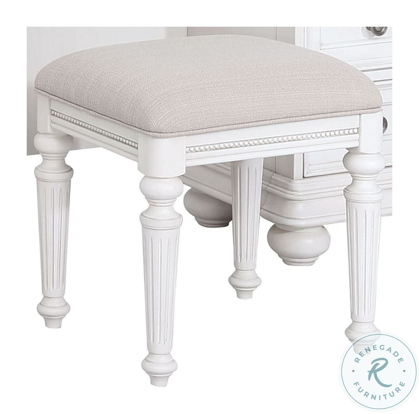 West Chester Weathered Oak And White Vanity Stool HomeGalleryStores