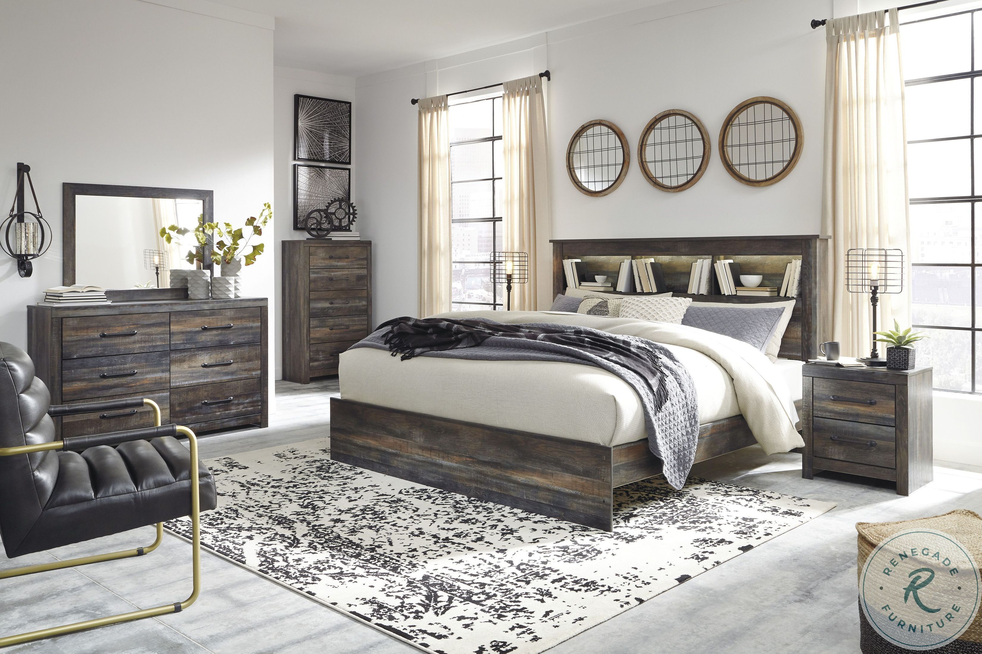 Drystan Multi King Bookcase Panel Bed B21169