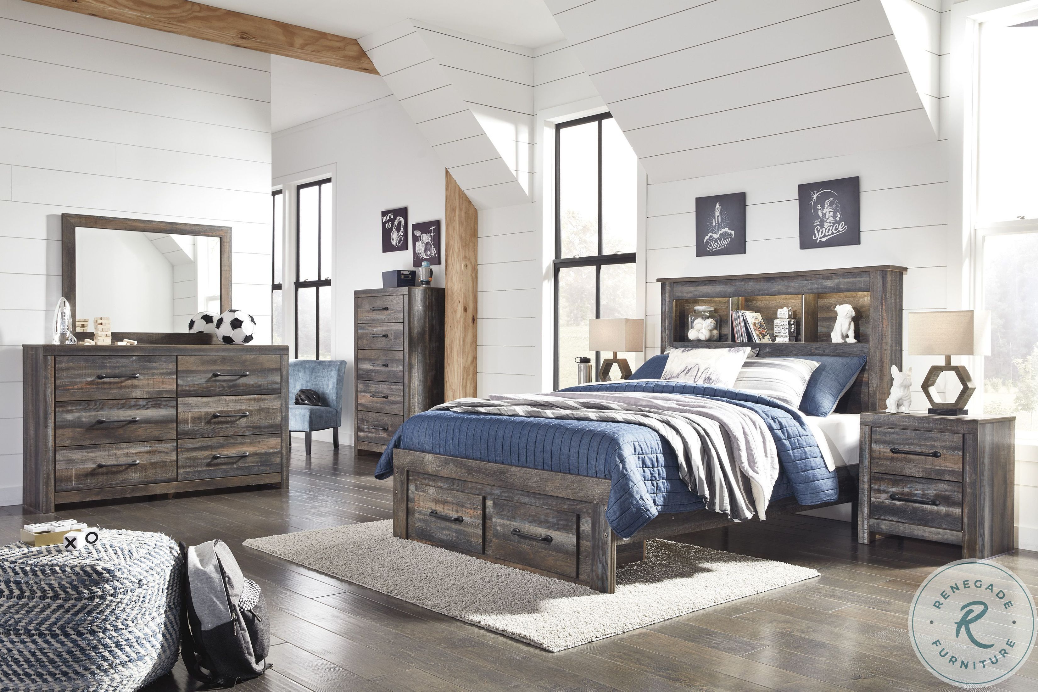 Drystan Multi Full Bookcase Storage Bed B211