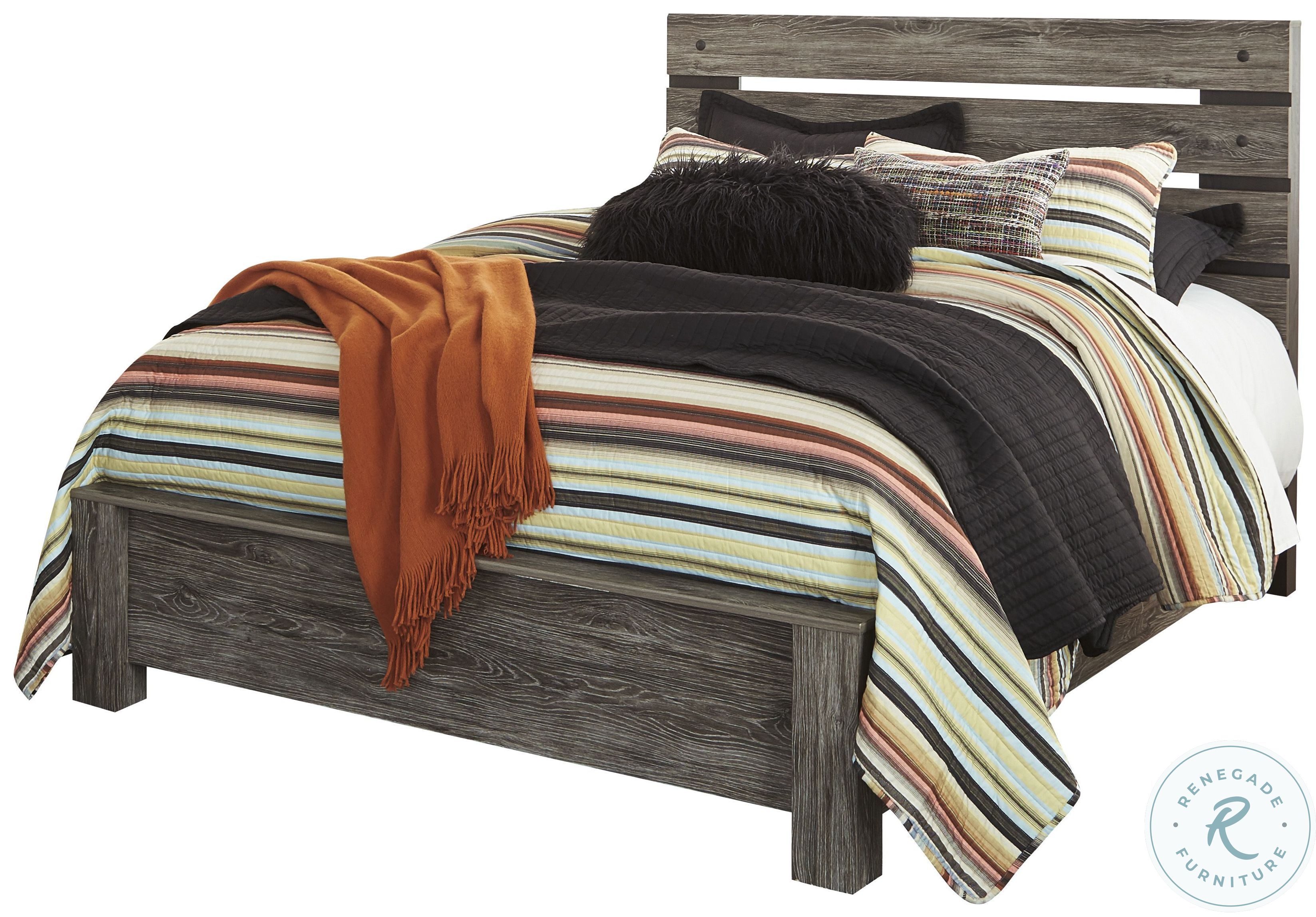 Cazenfeld Black and Gray Queen Panel Bed B227545796