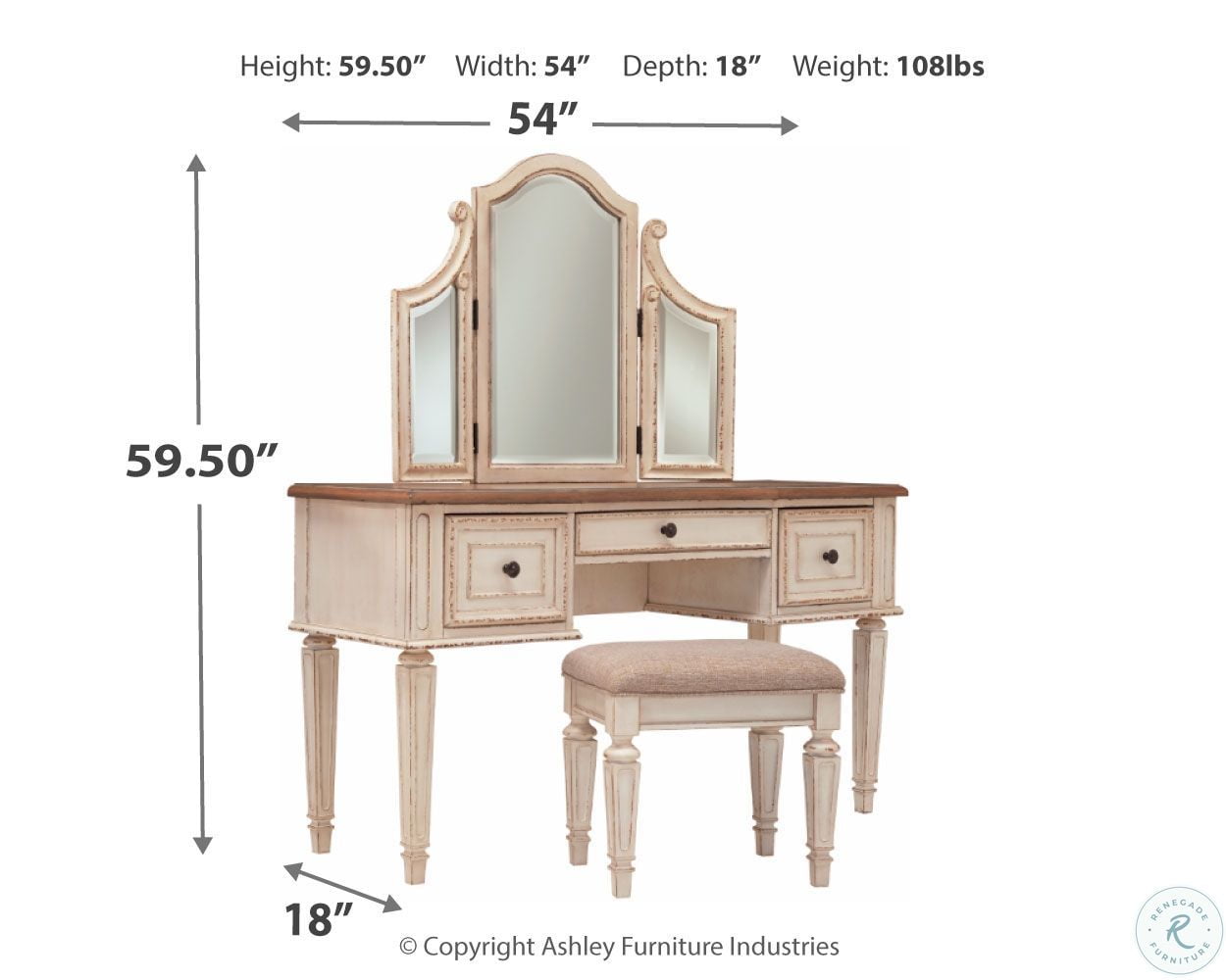Realyn Chipped Two Tone Youth Upholstered Panel Bedroom Set