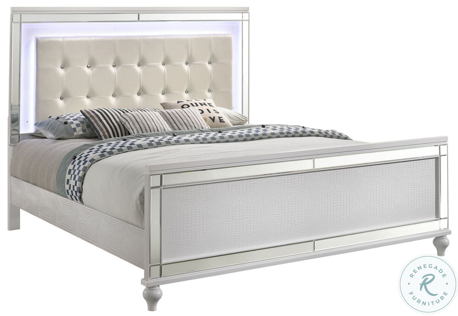 Valentino White Upholstered Panel Bedroom Set BA9698W310320330