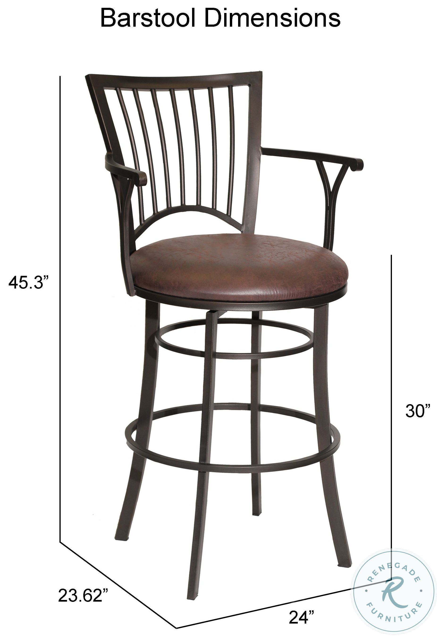 Bayview Coach and Gunmetal Swivel Bar Stool