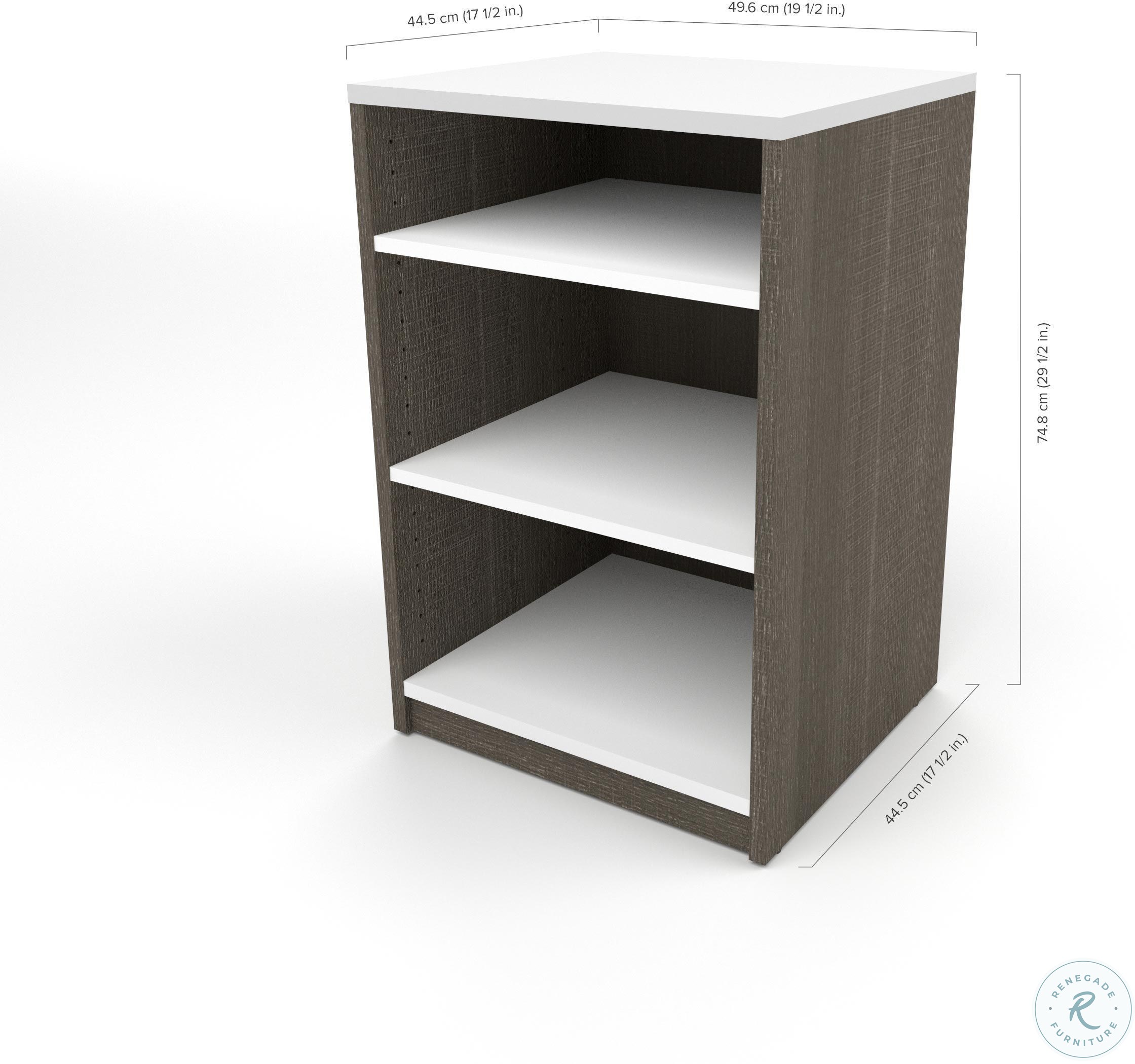 Cielo By Bark Gray and White 195" Base Storage Unit