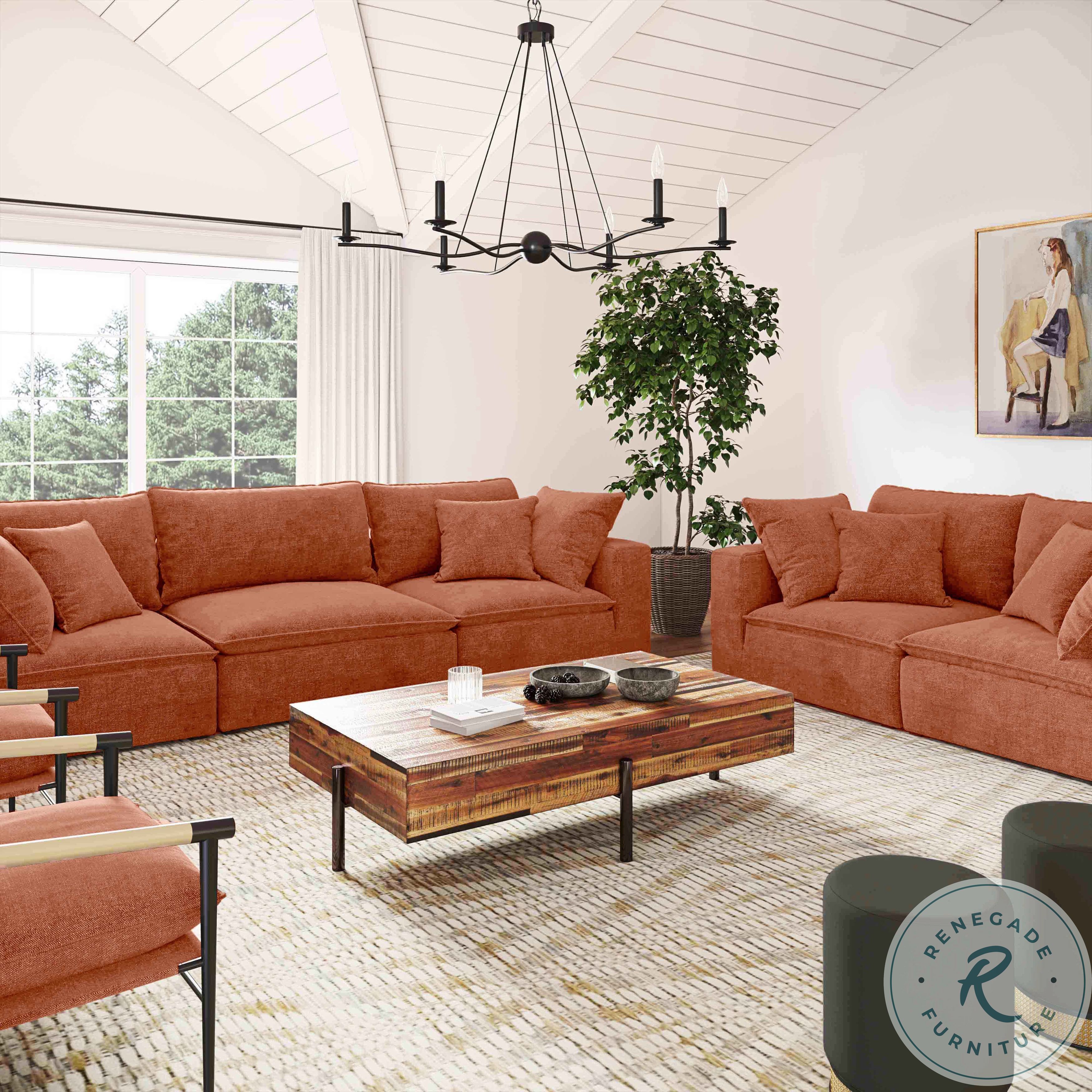 Modular Living Room Furniture With Contemporary Arrangements Cali Rust Modular Living Room Set | L0098 | HomeGalleryStores.com