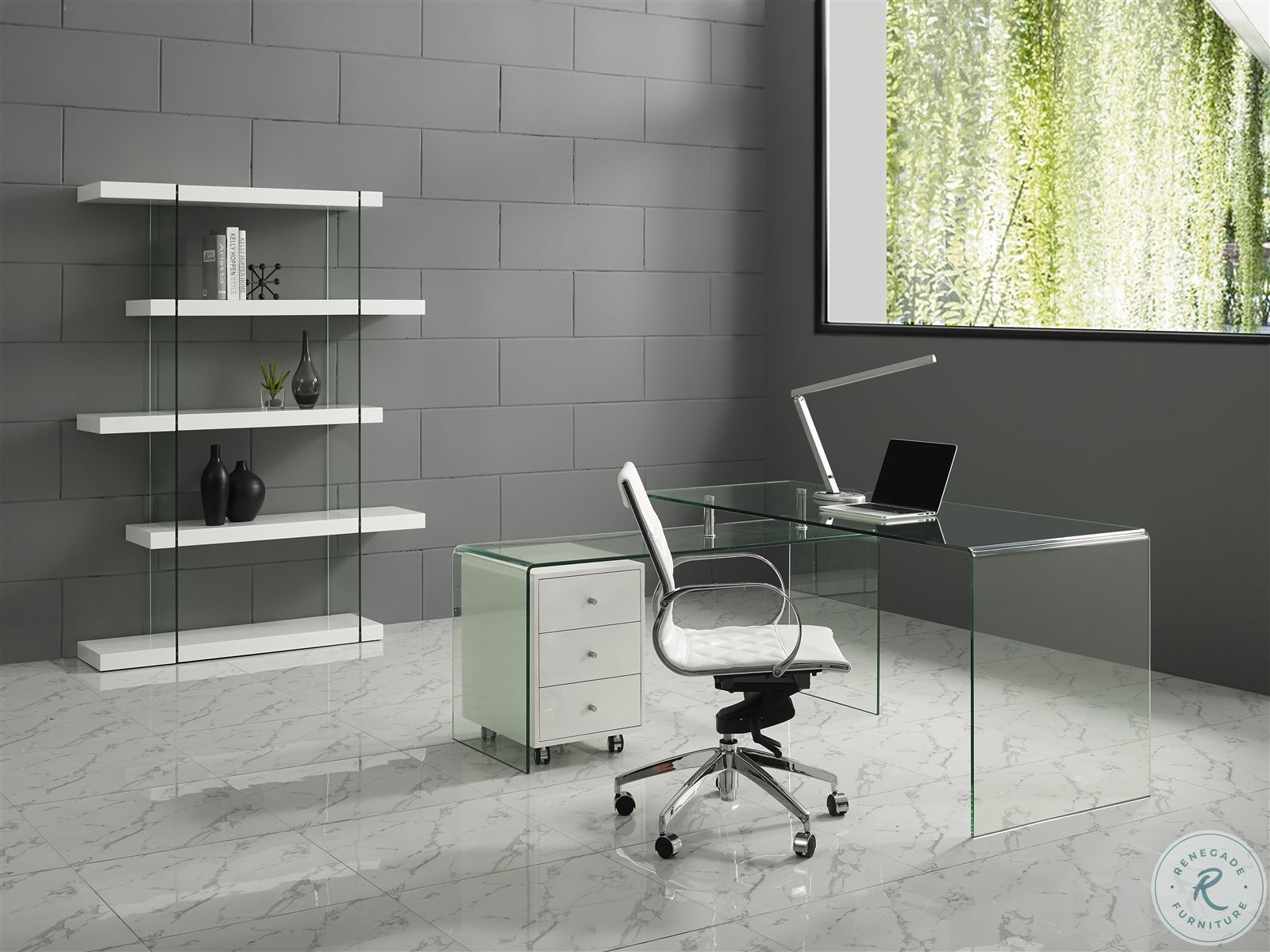 Rio High Gloss White Office Desk CB1109WHDESK