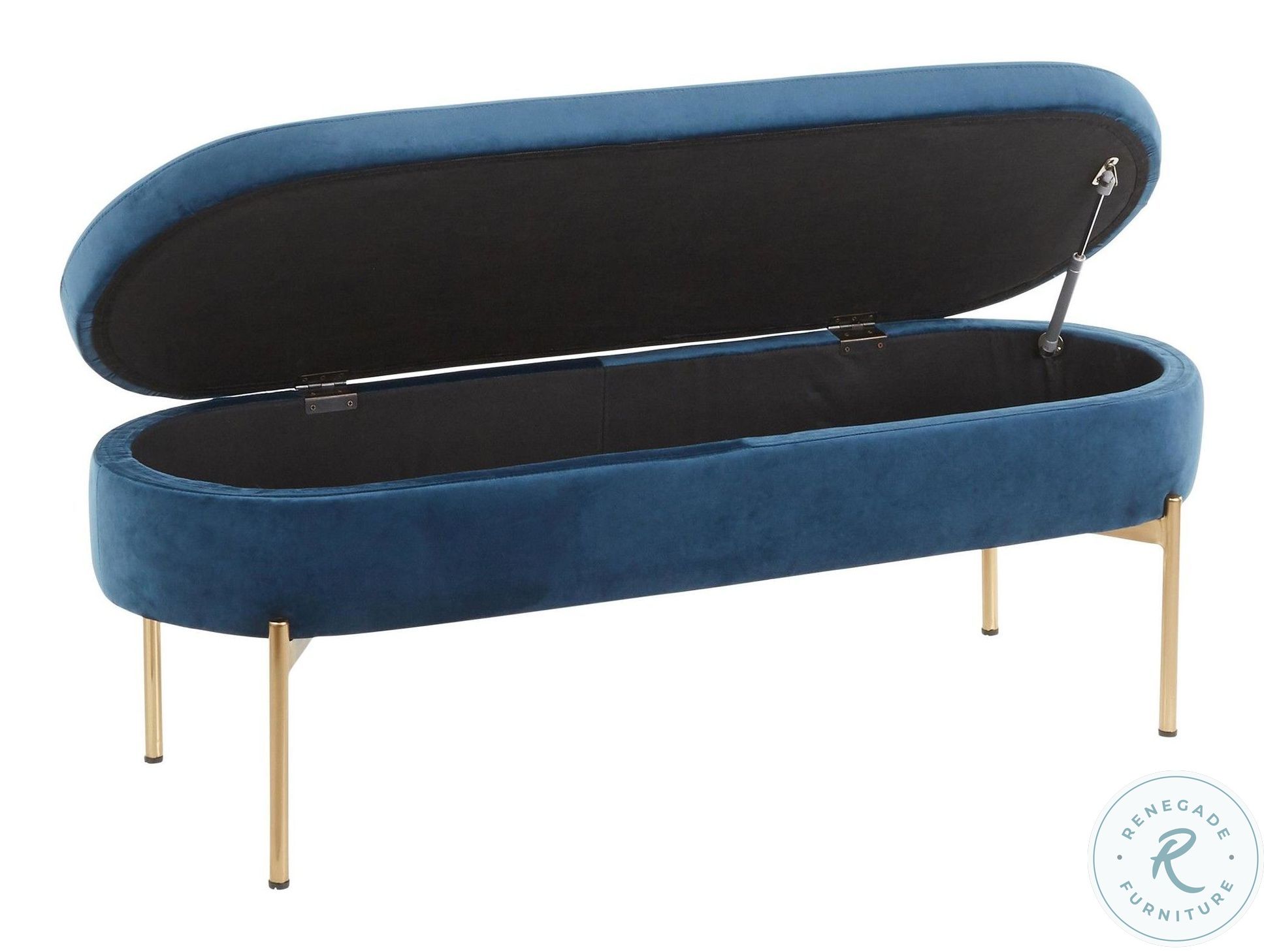 Chloe Blue Velvet Storage Bench BCCHLOESTORAUVBU
