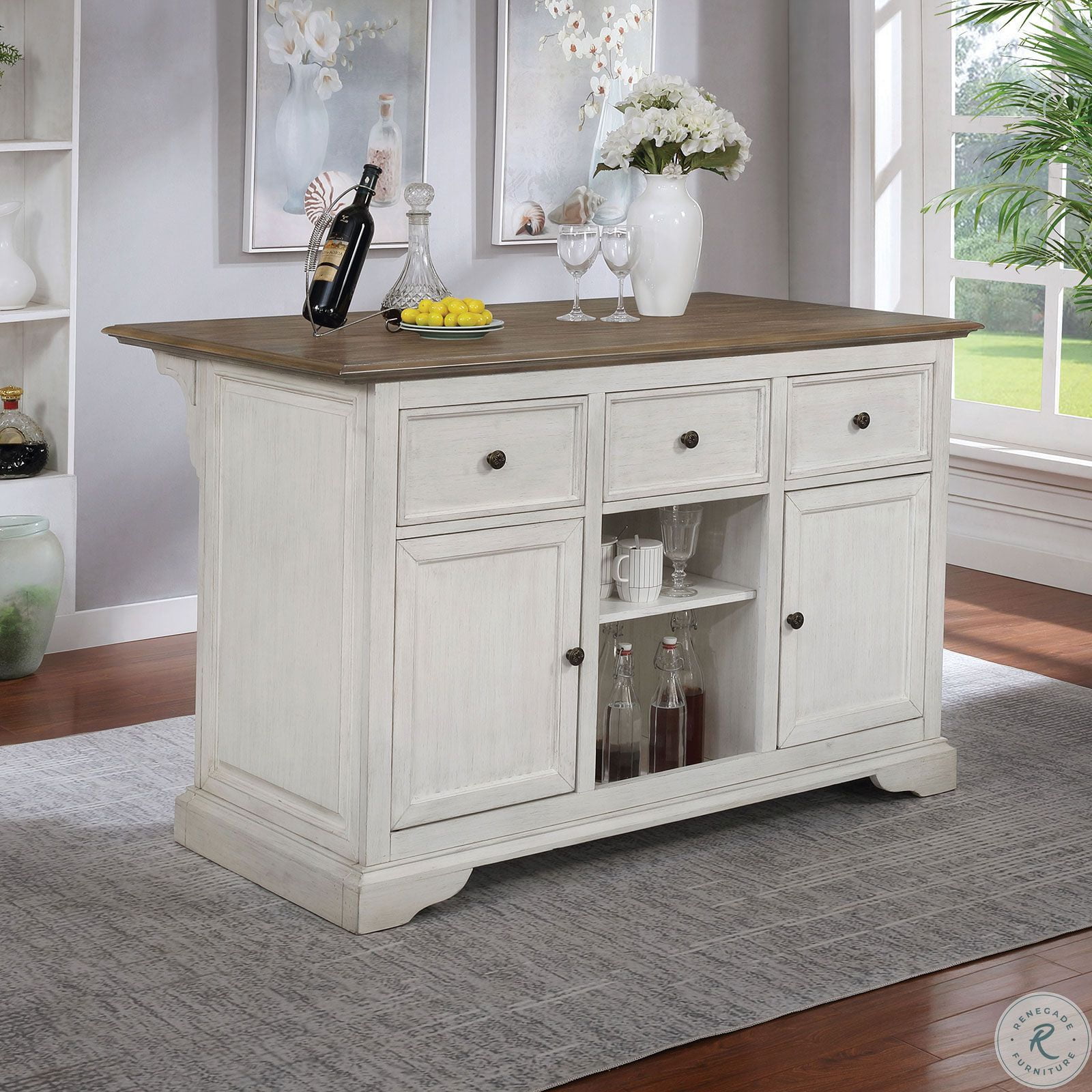 Scobey Oak Kitchen Island CMAC566ASET