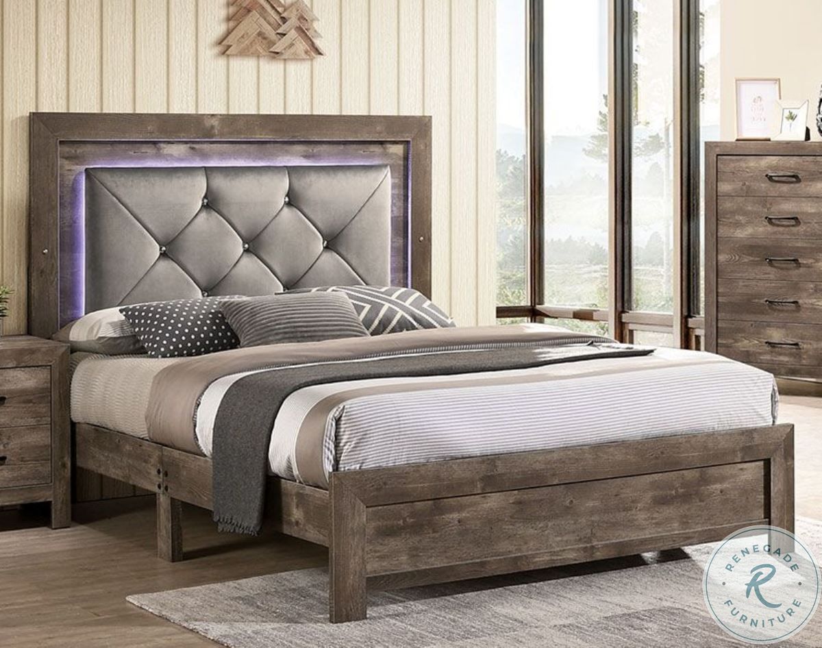 Larissa Natural Tone Upholstered Panel Bedroom Set HomeGalleryStores