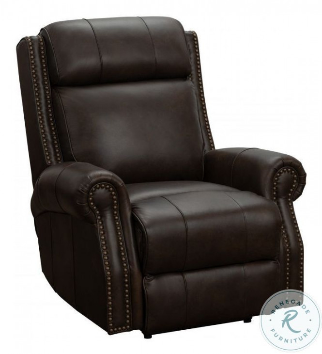 Vintage Ashford Walnut Leather Blair Big And Tall Power Recliner With