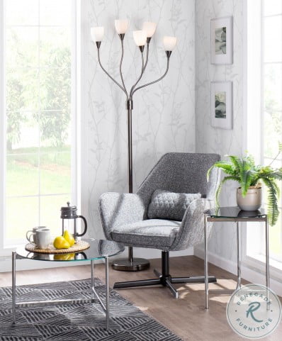 Medusa Black Chrome Base And White Glass Sconces Floor Lamp From Lumisource Coleman Furniture White Glass Sconces Floor Lamp, Lumisource Medusa Floor Lamp Replacement Shades