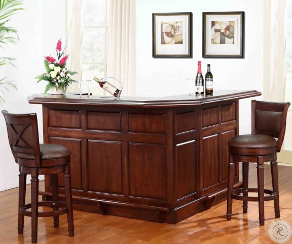 Belvedere Distressed Walnut Return Bar HomeGalleryStores
