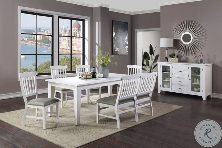 Bianca White Leg Extendable Dining Room Set | HomeGalleryStores.com |  1060-01-LT