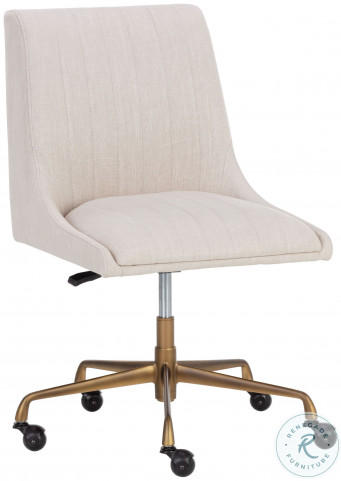 Irongate Halden Beige Linen Office Chair HomeGalleryStores