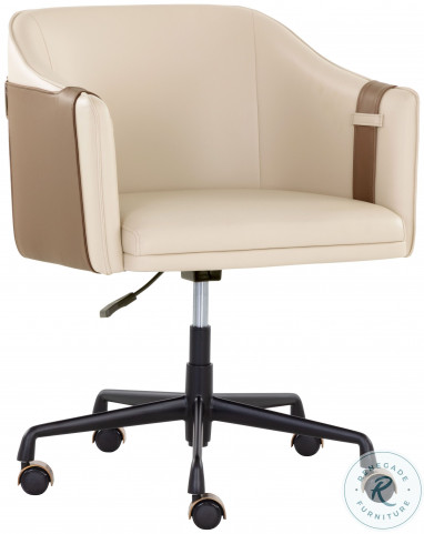 Ikon Napa Beige And Tan Carter Adjustable Office Chair