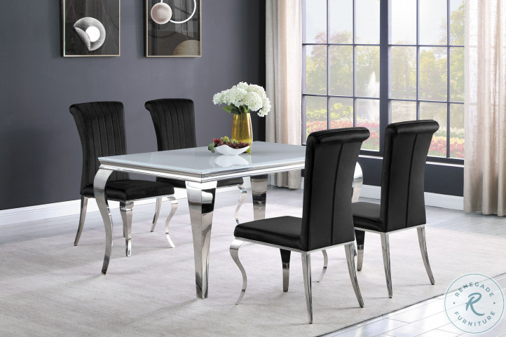 Midvale white and chrome extendable rectangular dining table store