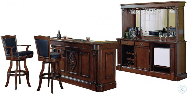 Manchester distressed walnut back bar with hutch deals
