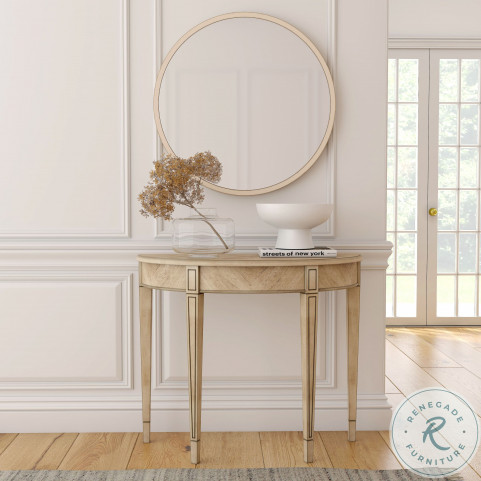 Emily distressed demilune cheap console table