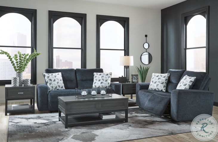 Paulestein Denim Power Reclining Living Room Set