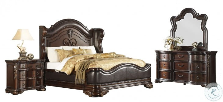Royal Highlands Rich Cherry Queen Panel Bed