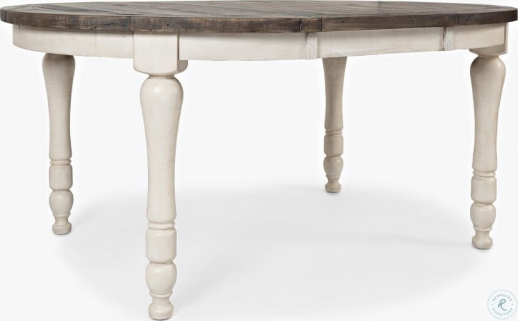 Madison County Vintage White Extendable Round Dining Table