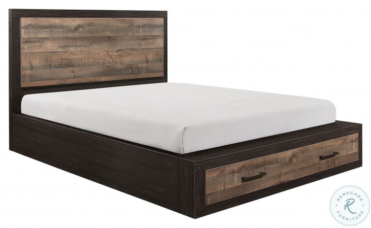 Miter Mahogany And Ebony Queen Platform Storage Bed From Homelegance Homegallerystore Com 1762 1