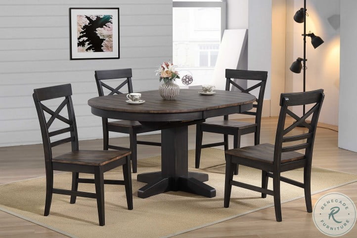 Round extendable dining table set hot sale