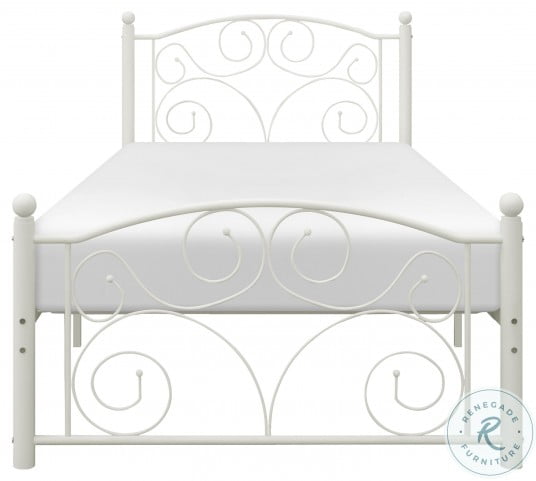 Pallina White Twin Metal Poster Bed