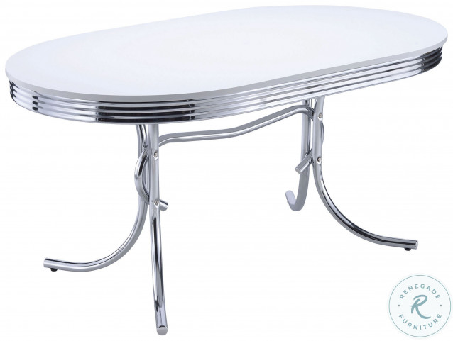 Retro White Oval Dining Table HomeGalleryStores 2065