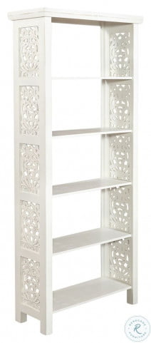 Trellis Lane Weathered White Accent Bookcase HomeGalleryStores