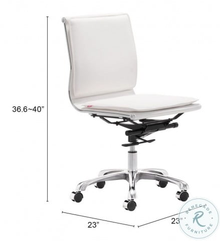 Lider Plus Armless Office Chair White HomeGalleryStores 215219