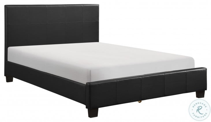 Lorenzi Black Cal. King Upholstered Platform Bed